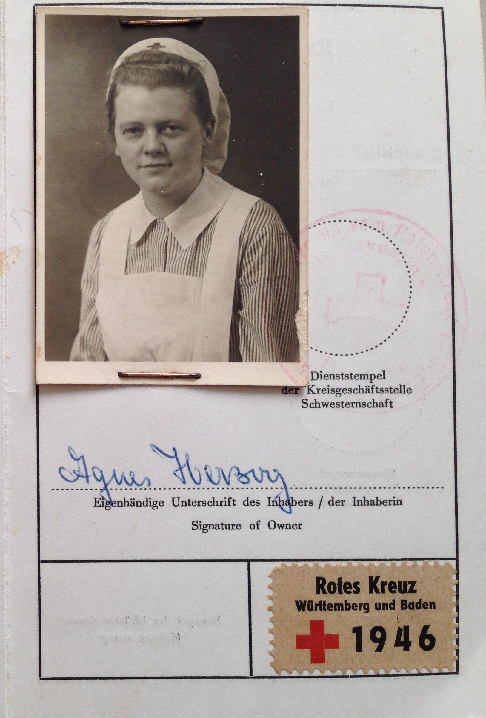Rot-Kreuz Ausweis 1946 Agnes Beyerle geb. Herzog